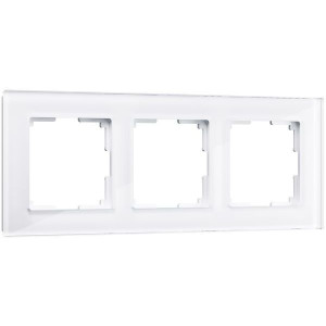 Рамка 3 местная стекло soft-touch, Белый матовый, Senso Werkel W0033101