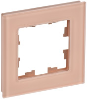 Рамка 1 местная, стекло, Персиковый матовый, Brite IEK BR-M12-G-31-K96