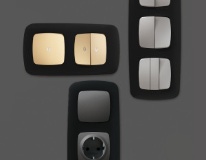 Рамка 3 местная пластик, Черный матовый, OMEGA Ecta Ambrella Volt OF140703