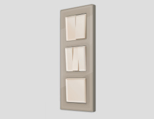 Лицевая панель выключателя 2 кл., Бежевый матовый, ALFA Quant Ambrella Volt AP3230