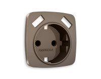 Лицевая панель розетки с З/К и USB зарядкой А+А с шторками, Темная бронза матовый, OMEGA Quant Ambrella Volt OP6390
