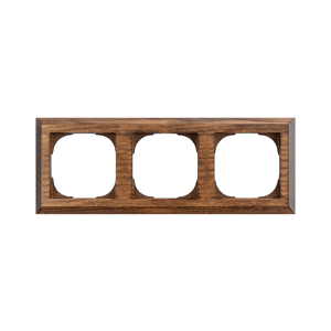 Рамка 3 местная деревянная под электрику JUNG/ABB Basic 55 на бревно D320, Орех, DecoWood СМО553-320