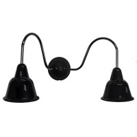 Бра 2-х рожковый Campana. Черный керамический плафон в сочетание с никилем. BS1-22-0303/35/119