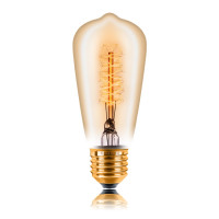 Ретро лампа накаливания ST48 F5 40Вт Е27, золотистая Sun Lumen 051-903