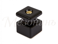 Кабельный изолятор квадратный с саморезом керамика, Черный, ТМ МезонинЪ GE80027-05