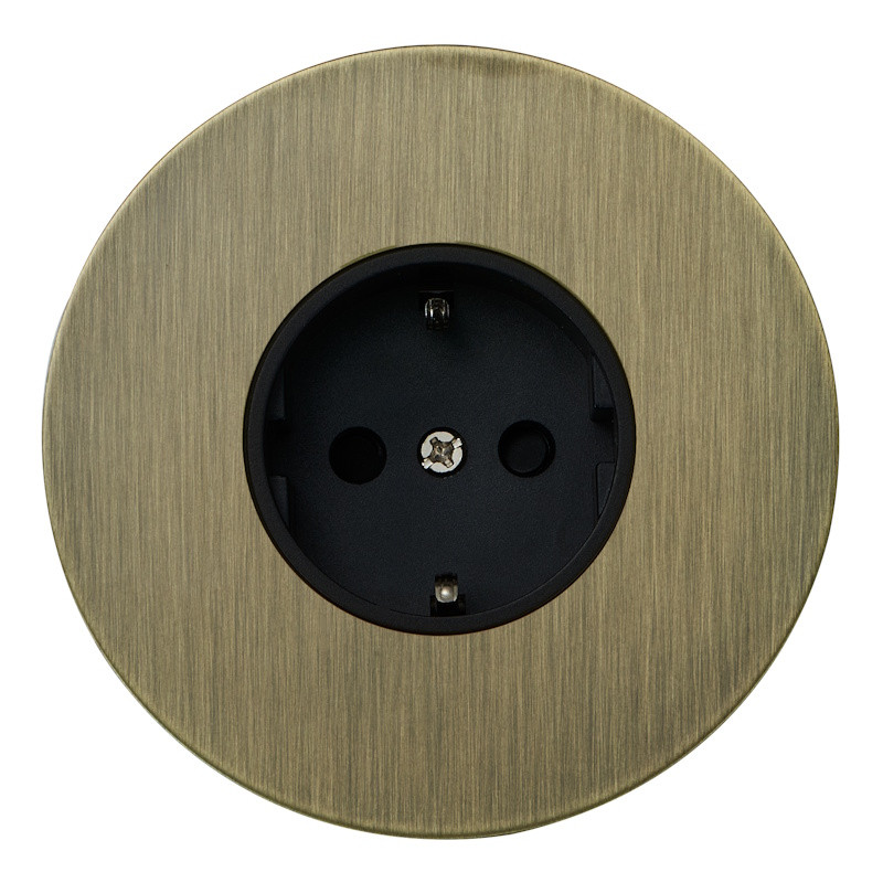 Розетка с З/К (внутренний монт.), Бронза, Аrt Salvador EU030111