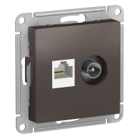 Розетка комп.+тв. RJ45+TV Cat. 5e, Мокко, AtlasDesign SE ATN000689