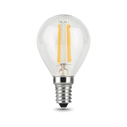 Лампа светодиодная филаментная Gauss E14 9W 4100К прозрачная 105801209