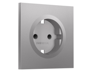 Лицевая панель розетки с З/К и шторками, Сталь матовый, Sigma Quant Ambrella Volt SP5070 Лицевая панель розетки с З/К и шторками, Сталь матовый, Sigma Quant Ambrella Volt SP5070