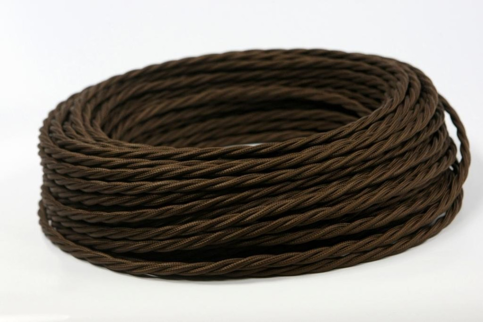 Ретро кабель витой 3x4 Шоколад, Interior Wire ПРВ3400-ШКД (1 метр)