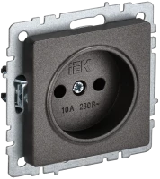 Розетка без З/К без шторок, Темная бронза, Brite IEK BR-R10-10-K45