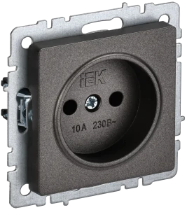 Розетка без З/К без шторок, Темная бронза, Brite IEK BR-R10-10-K45