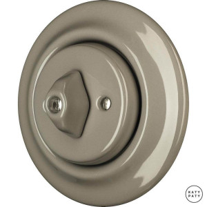 Выключатель поворотный 1 кл. проходной, капучино глянцевый, Katy Paty LUG6