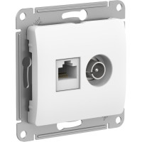 Розетка комп.+тв. RJ45+TV Cat. 5e, Белый, Glossa SE GSL000189