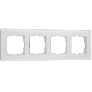 Рамка 4 местная стекло soft-touch, Белый матовый, Senso Werkel W0043101