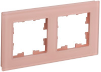 Рамка 2 местная, стекло, Персиковый матовый, Brite IEK BR-M22-G-31-K96