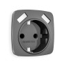 Лицевая панель розетки с З/К и USB зарядкой А+А с шторками, Антрацит серый, OMEGA Quant Ambrella Volt OP6590