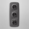Лицевая панель розетки с З/К и USB зарядкой А+А с шторками, Антрацит серый, OMEGA Quant Ambrella Volt OP6590