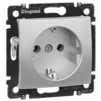 Розетка с З/К, алюминий, Valena Classic Legrand 770120