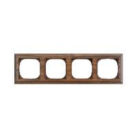 Рамка 4 местная деревянная под электрику JUNG/ABB Basic 55 на бревно D220, Орех, DecoWood СМО554-220