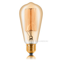 Ретро лампа накаливания ST48 F2 25Вт Е27, золотистая Sun Lumen 053-549
