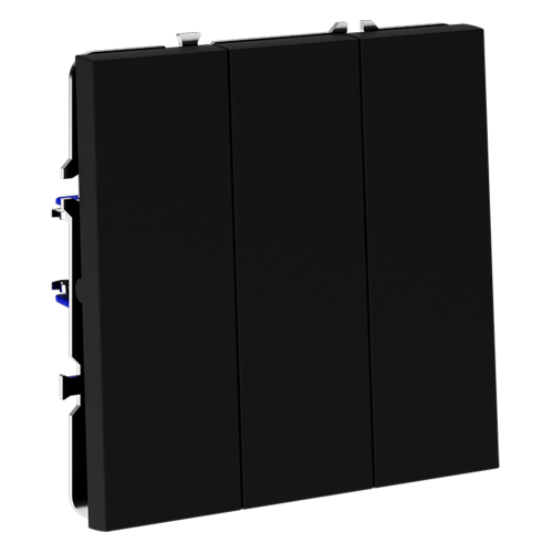 Выключатель 3-кл, Черный матовый, S70 Voltum VLS030108