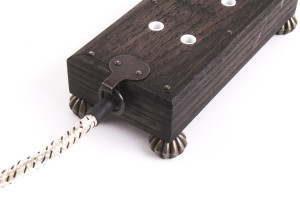 Ретро удлинитель Corriente темный дуб, бронзовые круглые ножки, Loft&Wood LW1020/12-26