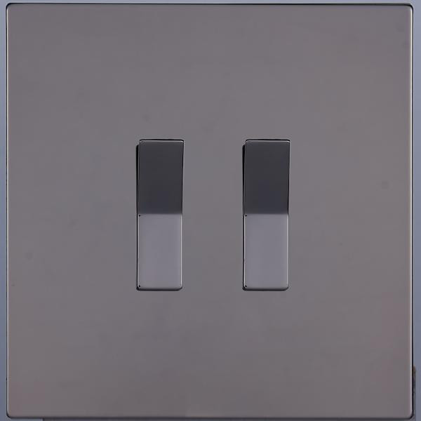 Выключатель жалюзи 2 кл. (внутренний монт.), Темн. хром, Toledo Salvador SJAN88EC6