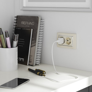 Розетка двойная с З/К без шторок 16А 250В, Слоновая кость, Werkel W1172003