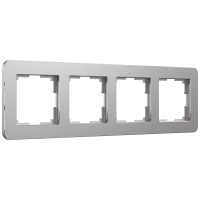Рамка 4 местная металл, Алюминий, Platinum Werkel W0042606