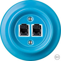 Розетка комп. фарфоровая RJ45 cat.6е, ярко-синий глянцевый, Katy Paty NIARGsCat6 