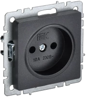 Розетка без З/К без шторок, Черный, Brite IEK BR-R10-10-K02