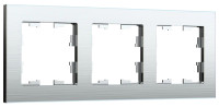 Рамка 3 местная, металл, Алюминий, Brite IEK BR-M32-M-K47