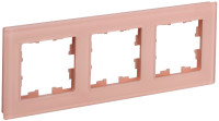 Рамка 3 местная, стекло, Персиковый матовый, Brite IEK BR-M32-G-31-K96