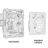 Розетка с З/К и USB зарядкой А+С с шторками, Черный матовый, ALFA Quant Ambrella Volt MA810010