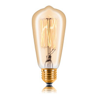 Ретро лампа накаливания ST48 F2 40Вт Е27, золотистая Sun Lumen 051-897