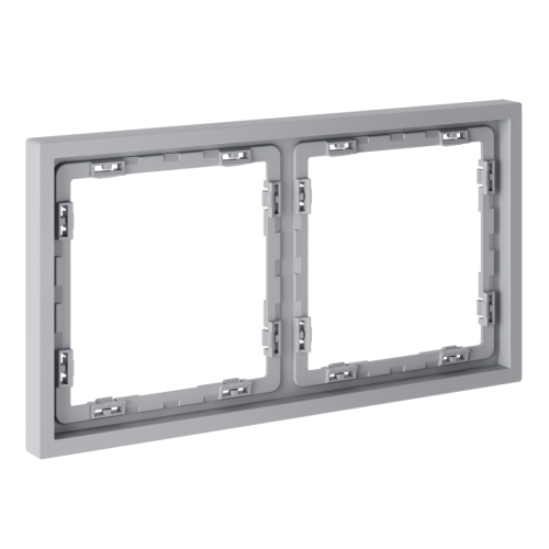 Рамка 2 местная, пластик, Серый, Voltum S70 VLS100216