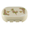Распаечная коробка керамика на 8 отверстий, цв. розовые цветы, золотистая фурнитура Leanza КР8РЗ