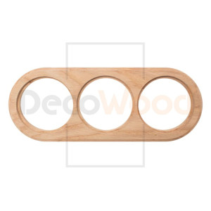 Рамка 3 местная под электрику Salvador на бревно D300 мм, Ясень без тонировки, DecoWood ОМРС3-300