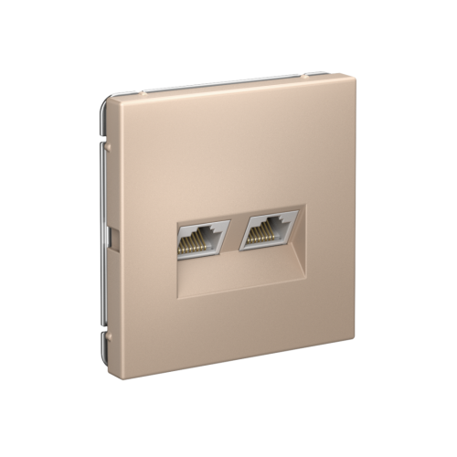 Розетка компьютерная 2-ая RJ45 Cat. 5e, Песочный, ArtGallery SE GAL001285