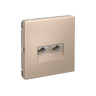 Розетка компьютерная 2-ая RJ45 Cat. 5e, Песочный, ArtGallery SE GAL001285