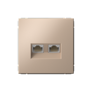 Розетка компьютерная 2-ая RJ45 Cat. 5e, Песочный, ArtGallery SE GAL001285