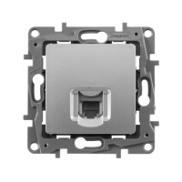 Розетка телефонная RJ11, алюминий, Etika Legrand 672440