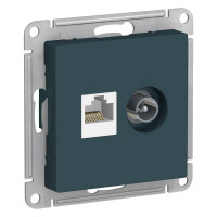 Розетка комп.+тв. RJ45+TV Cat. 5e, Изумруд, AtlasDesign SE ATN000889