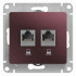 Розетка компьютерная 2-ая RJ45 Cat. 5e, Баклажанный, Glossa SE GSL001185KK