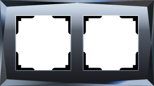 Рамка 2 местная стекло, Чёрный зеркальный, Diamant Werkel WL08-Frame-02 (W0021208)