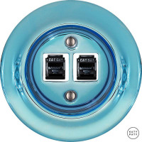 Розетка комп. фарфоровая RJ45 cat.5е, голубой металлик, Katy Paty PECAGsCat5e 