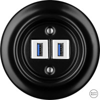 Розетка USB для зарядки, черный матовый, Katy Paty NIMsUSBw 