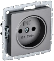 Розетка без З/К без шторок, Сталь, Brite IEK BR-R10-10-K46