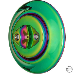 Выключатель поворотный 1 кл., зеленый металлик, Katy Paty PECHG1